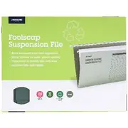 J.Burrows Recycled Foolscap Suspension Files Green 10 Pack