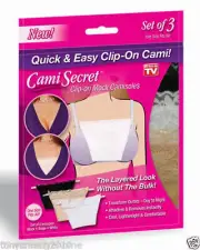PICK UP 3 pack Cami Secret Clip on Camisoles Custom Cleavage comfort bra C+++