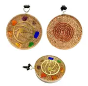 Pendant Eye of Horus 7 Chakra Layered Orgone Gemstone Orgonite Reiki Lace Cord