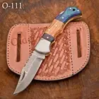 EXQUISITE, CUSTOM MADE HAND FORGED DAMASCUS FOLDING POCKET KNIFE BACK LOCK 0-111