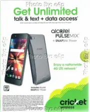 ALCATEL PULSEMIX WITH POWER SNAPBAK 5.2" CRICKET WIRELESS PREPAID SMARTPHONE NEW