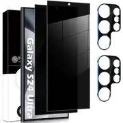 2 PCS Privacy Tempered Glass Screen Protector+ 2 PCS Camera Lens-For Galaxy S24 Ultra