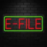 E-File Neon Sign for Retail Displays | LED Flex Neon | 24"W x 10"H x 1"D