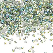 uxcell 2880Pcs SS3 Round Flatback Rhinestones, 1.2-1.4mm Flat Back Crystal Glass Gems Diamonds for DIY Crafts Clothes Shoes Nail Art Decoration, Blue Green