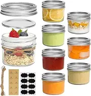[ComSaf] Mini Mason Jars 4oz - 8 Pack, Regular Mouth Mason Jar with Lids and Seal Bands, 100ml Small Glass Canning Jar for Spice, Jam, Honey, Jelly, Dessert, Shower Wedding Favors, DIY Candles Decor