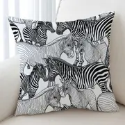 Black and White Dazzle of Zebras Cushion Cover