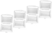 4pcs Box Mini Lunch Box Snacks Food Lunchbox Jar Container Doll House Mini Lunch Boxes Miniature Lunch Case Miniature Prop White Plastic