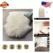 Luxurious 2x3 Premium Sheepskin Rug - Soft Creamy White Fluffy Area Carpet