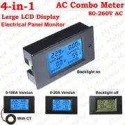 100A 20A AC Volt Amp kWh Watt Power Meter Monitor Panel Digital LCD Combo Meter