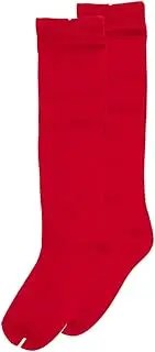 [Generic] 6 Pairs Girls School Knee High Cotton Socks Plain Black White Navy Socks 5-8 9-12 13-3 Red 2-8