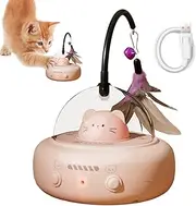 Lesunbak Automated Cat Toy,Automatic Motion Activated Cat Feather Toy | Pet Accessories for Mental Stimulation Boredom Hunting Playtime Home Birthday Holiday