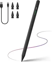 BonGu Stylus Pen for iPad (2024-2018) with Palm Rejection, Fast Charge Active Pencil for iPad 10/9/8/7/6 Generation, iPad Pro 11"/12.9"/M4, iPad Air M2/5/4/3 Gen, iPad mini 6/5 Gen (Black)