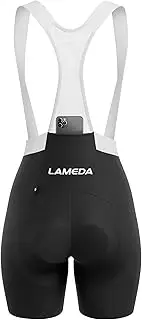 [LAMEDA] Womens Cycling Bib Shorts Padded Bike Bibs with Rear Pocket,High Stretchy Biking Shorts UPF50+