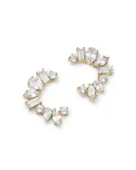 Moon & Meadow 14K Yellow Gold White Topaz Multishape Front Facing Hoop Earrings