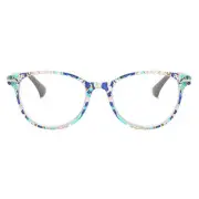ELFOR Reading Glasses For Women Light Blocking Glasses With Spring Blue 1.0 x
