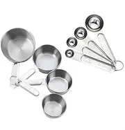 HOLADAWN 8 Piece Cute Stainless Steel Measuring Cups and Spoons Set, Kitchen Measuring Gadgets for Baking & Cooking