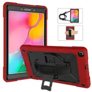 Catzon C-Robot Tablet Case Rugged Heavy Duty Shockproof Stand Cover For Samsung Galaxy Tab A 8.0 T290/T295(2019)-Red&Black