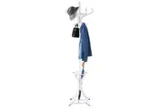 Costway 12 Hook Wood Coat Rack Clothes Hat Stand Bag Hanger White