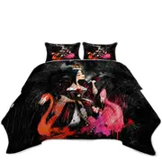 Cool Queen of Arts and Flamingos Coverlet