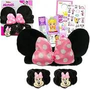 Minnie Mouse Hair Accessories Set for Girls - Bundle with Minnie Mouse Headband and Wristband, Stickers, and More | Disney Hair Accessories for Women