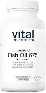 Ultra Pure Fish Oil 675 High DHA (Pharmaceutical Grade) - Hi-Potency Wild Caught Deep Sea Fish Oil, Cardiovascular Support, Lemon Flavor - 90 Softgels per Bottle
