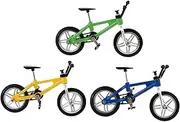 KOMBIUDA 3Sets Mini Alloy Finger Bike Models for Fun Desktop Decoration Colors