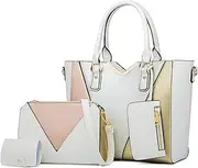 [NICOLE & DORIS] Women Handbags Fashion Colour Block Shoulder Bag Multifunction Crossbody Bag Working Bag 4-in-1 Large Tote Bags