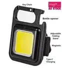 Mini Flashlight Pocket COB LED Work Light Keychain Torch Lamp USB Rechargeable