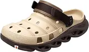 [ihinzry] Men's Garden Clogs Non-Slip Slides Shoes Water Beach Pool Sandals for Men Two Tones Outdoor Slippers with Adjustable Strap, Brown & Beige, 8.5
