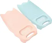 SECFOU 2pcs Washboard with Soap Box Scrubbing Clothes Washboard School Laundry Board Scrubbing Clothes Tool Manual Washing Machine Mini Scrub Board Manual Washboard Clothes Cleaning Tool