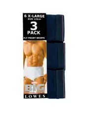 Lowes Navy 3 Pack Fly Front Briefs