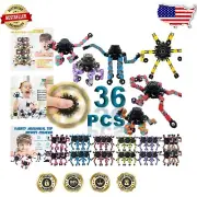 36-Pack Fingertip Gyro Toy Set - Transformable Robot Spinners for Stress Relief