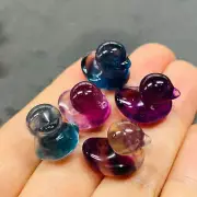 Natural Colorful fluorite Quartz mini duck Hand Carved crystal Healing 5pc