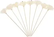 8pcs Aromatherapy Flower Accessories Accessory Sticks Fragrance Scents Diffuser Dried Flower Stick Aromatherapy Diffusion Flower Dried Flower Aromatherapy Ornament Wooden White