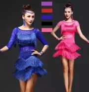 Latin Dance Dress /Girls Sexy Sequin Fringe Skirt Ballroom/Tango/Latin Dress