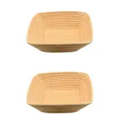 2PK Brunswick Bakers Square Rattan 25cm Bread Banneton Basket Sourdough Basket