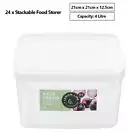 24 x 4L Plastic Storage Box Container Food Grade Fridge Freezer Organizer Box