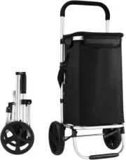 Foldable Shopping Trolley with Wheels Shopping Cart Aluminium Grocery Bag Wat...
