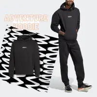 在飛比找Yahoo奇摩購物中心優惠-adidas 帽T Adventure 黑 白 連帽上衣 長