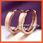 9K ROSE GOLD GF PLAIN BAND SOLID MENS LADIES GIRLS SMALL HOOP SLEEPER EARRINGS