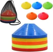 50pcs Training Discs Markers Cones Soccer Rugby Fitness Exercise Sports 5 Colour