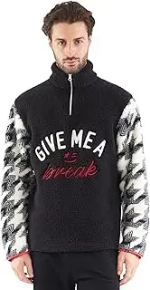 [Sorbetto] Men's Fashionable Fleece Jumper Pull-On with High Collar or Hood and Zip