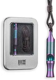 WeKnife Emergency Whistle Survival Loud, Titanium Outdoor Safety Whistle Survival Shrill Loud Blast with Paracord for Kayak, Life Vest, Jacket, Boating, Fishing,Camping, Hiking, Hunting, Coyote