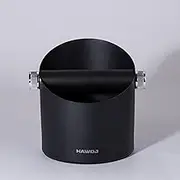 HAWDJ Black Steel Knock Box - Efficient Espresso Grounds Disposal