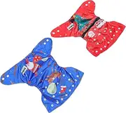 ORFOFE 2pcs Diapers Christmas Underwear Reusable Newborn Diaper Christmas Outfit Sleeping Bed Clothes Cloud Plush Toy Newborn Nappy Pants Pul Waterproof Cloth