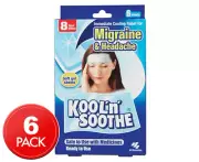 Kool 'N' Soothe Migraine & Headache Cooling Relief Gel Sheets 6Pk