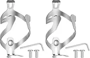 2pcs Bike Water Bottle Holder Lightweight Alloy Universal Bicycle Bottle Cages Cycling Cup Holder with Screws for MTB Mountain Road Gravel, Silver