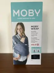 MOBY EVOLUTION Baby Wrap Carrier MIST Color Blue Grey For 8-33 lbs