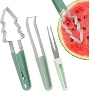 Watermelon Fork Slicer | Metal Watermelon Slicer Cutter | Kitchen Gadgets, Cantaloupe Mold, Pineapple Ballers, Fruit Cutting Tools for Outdoor Beach Camping