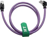 Ethernet Network RJ45 CAT6 Cable for EtherCAT Profinet Industrial Automation Camera Internet Router LAN Printer Computer Switch Server Game Console Modem, 2m, Purple, Up Angled to Straight